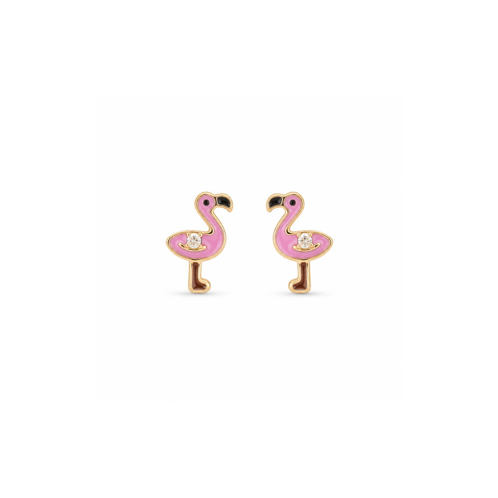 Flamingo Diamond Kids Stud Earrings