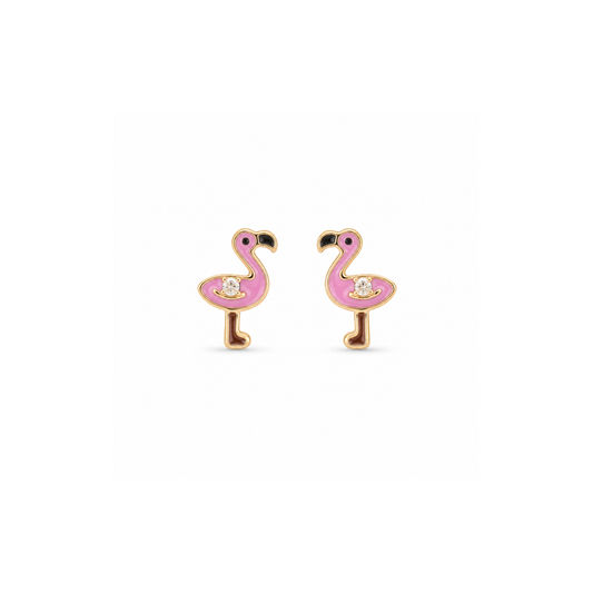 Flamingo Diamond Kids Stud Earrings
