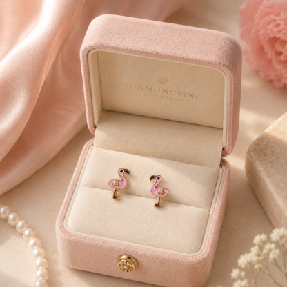Flamingo Diamond Kids Stud Earrings