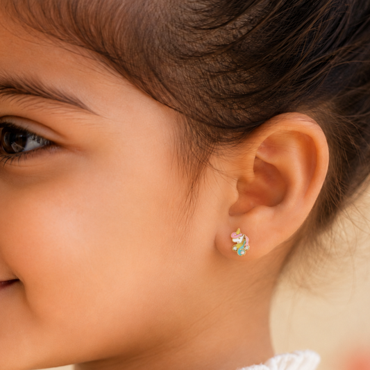 Unicorn Diamond Kids Stud Earrings