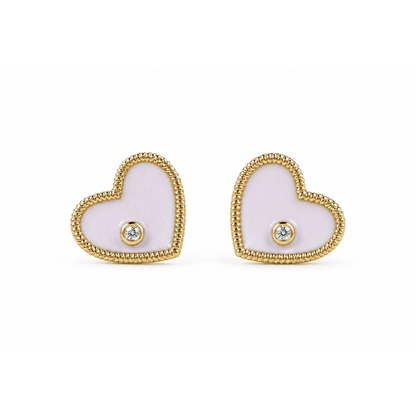 Heart Diamond Kids Stud Earrings