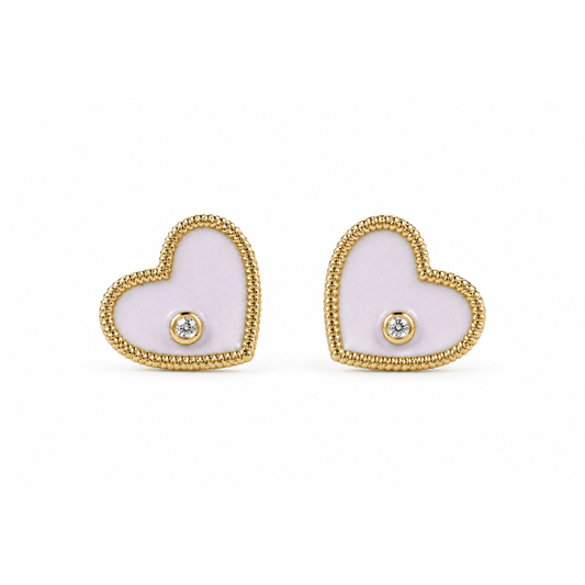 Heart Diamond Kids Stud Earrings