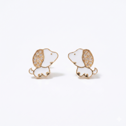 Puppy Diamond Kids Stud Earrings