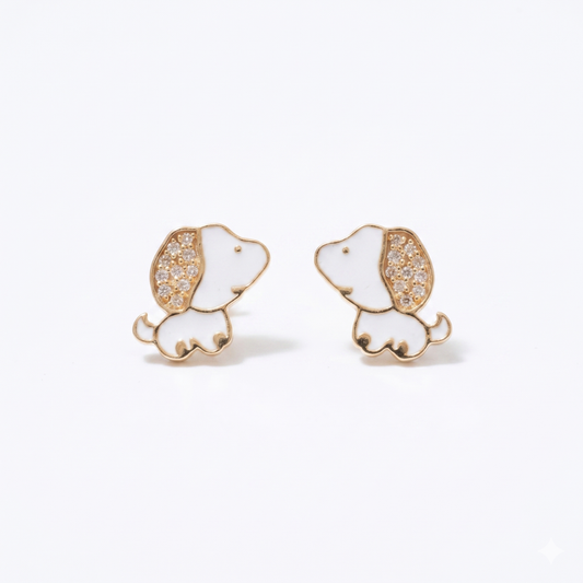 Puppy Diamond Kids Stud Earrings