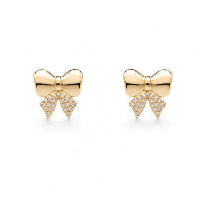 Kids Diamond Bow Stud Earrings