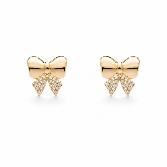 Kids Diamond Bow Stud Earrings