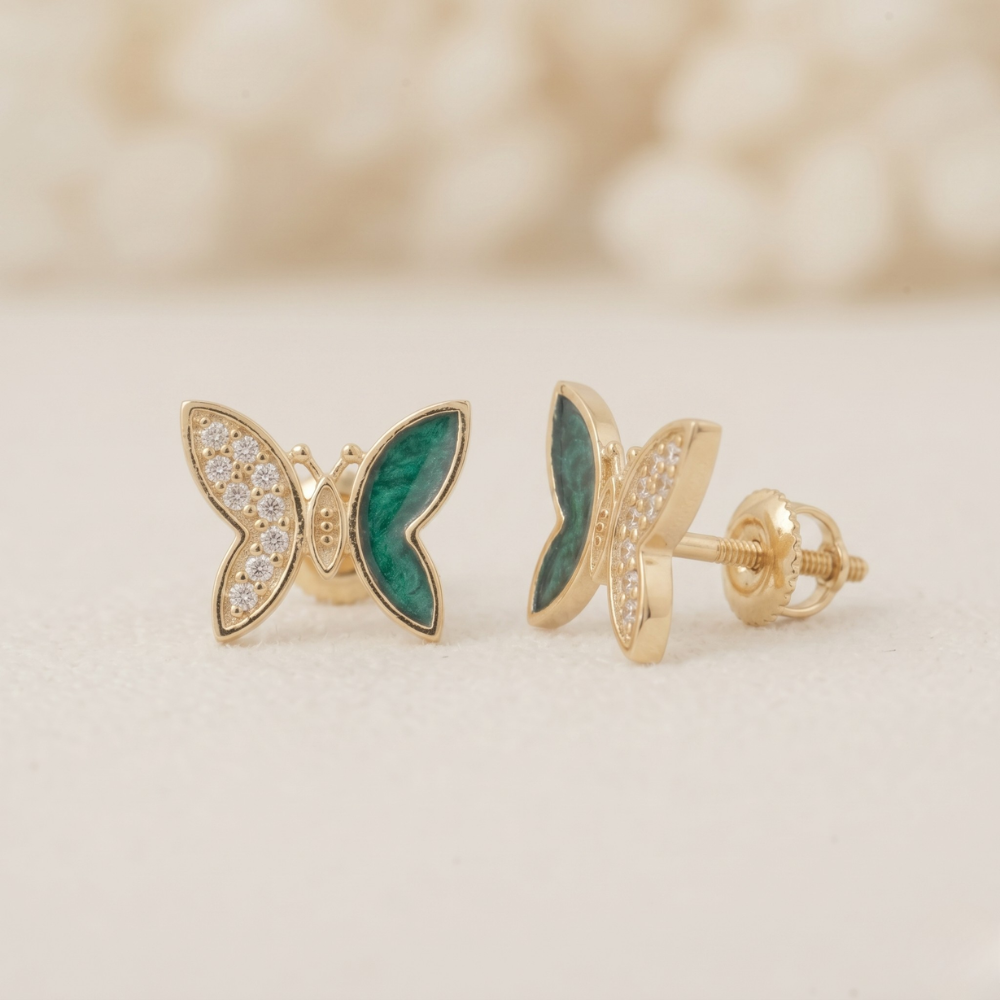 Kids Butterfly Diamond Earrings