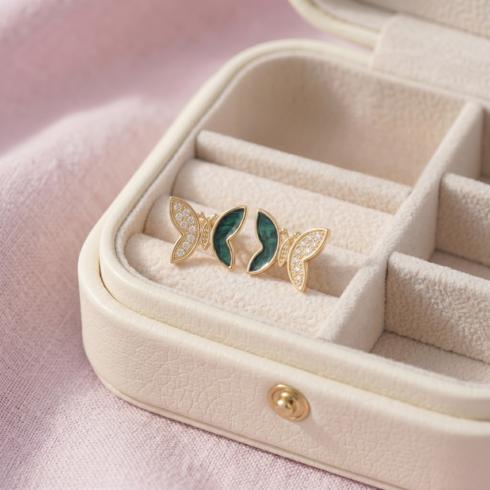Kids Butterfly Diamond Earrings