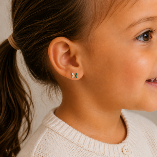 Kids Butterfly Diamond Earrings