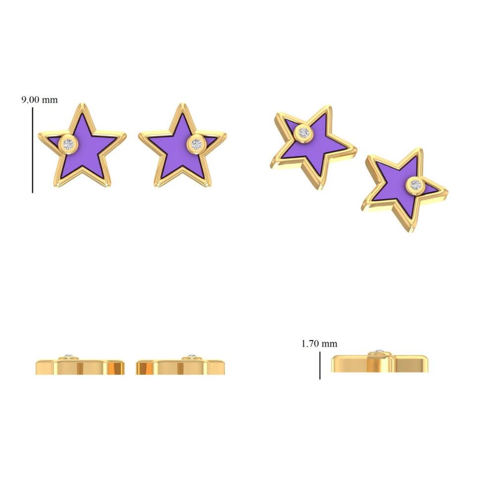 Star Diamond Kids Earrings