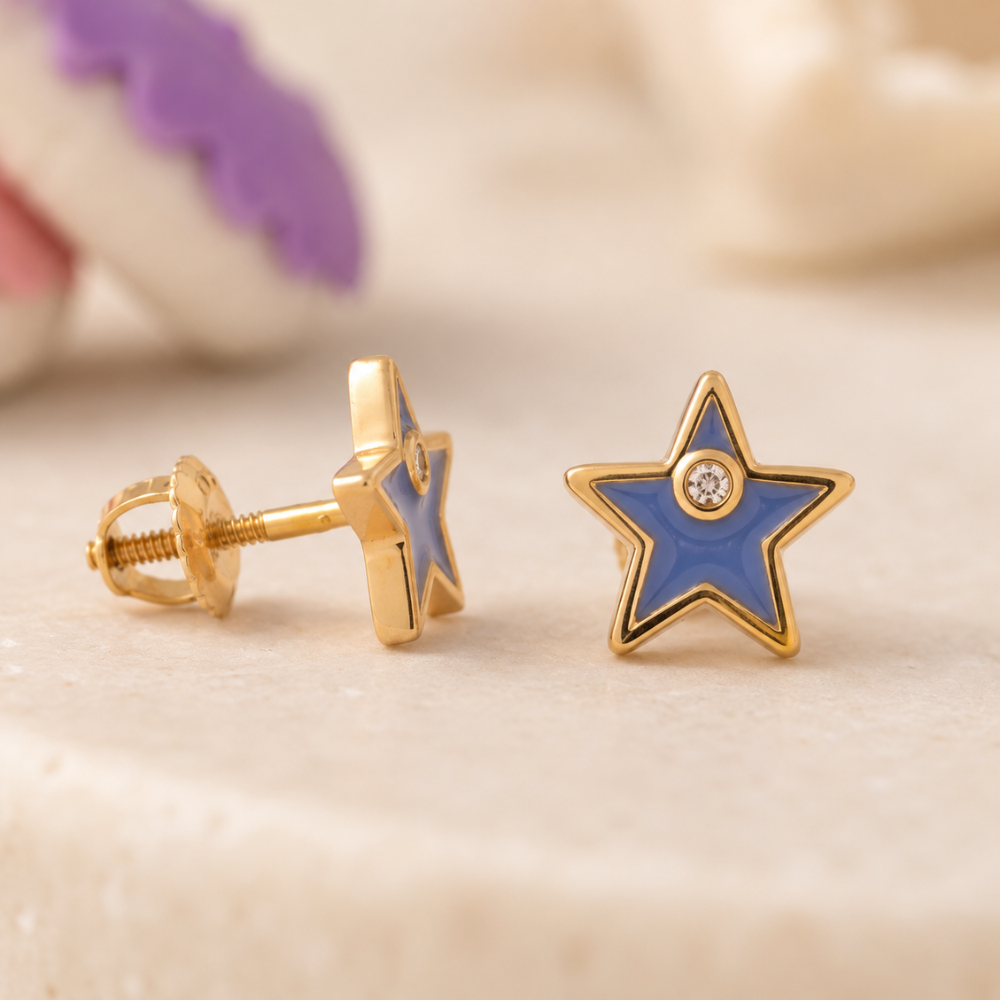 Star Diamond Kids Earrings