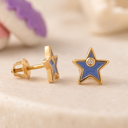Star Diamond Kids Earrings