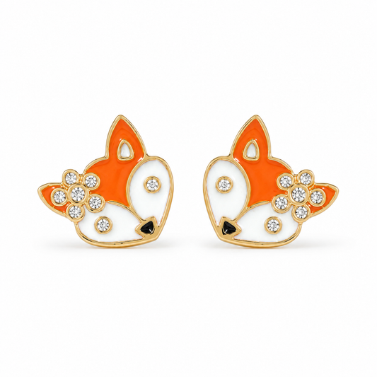 Fox Diamond Kids Stud Earrings