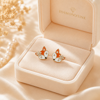 Fox Diamond Kids Stud Earrings