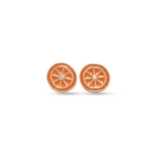 Kids Orange Slice Diamond Earrings