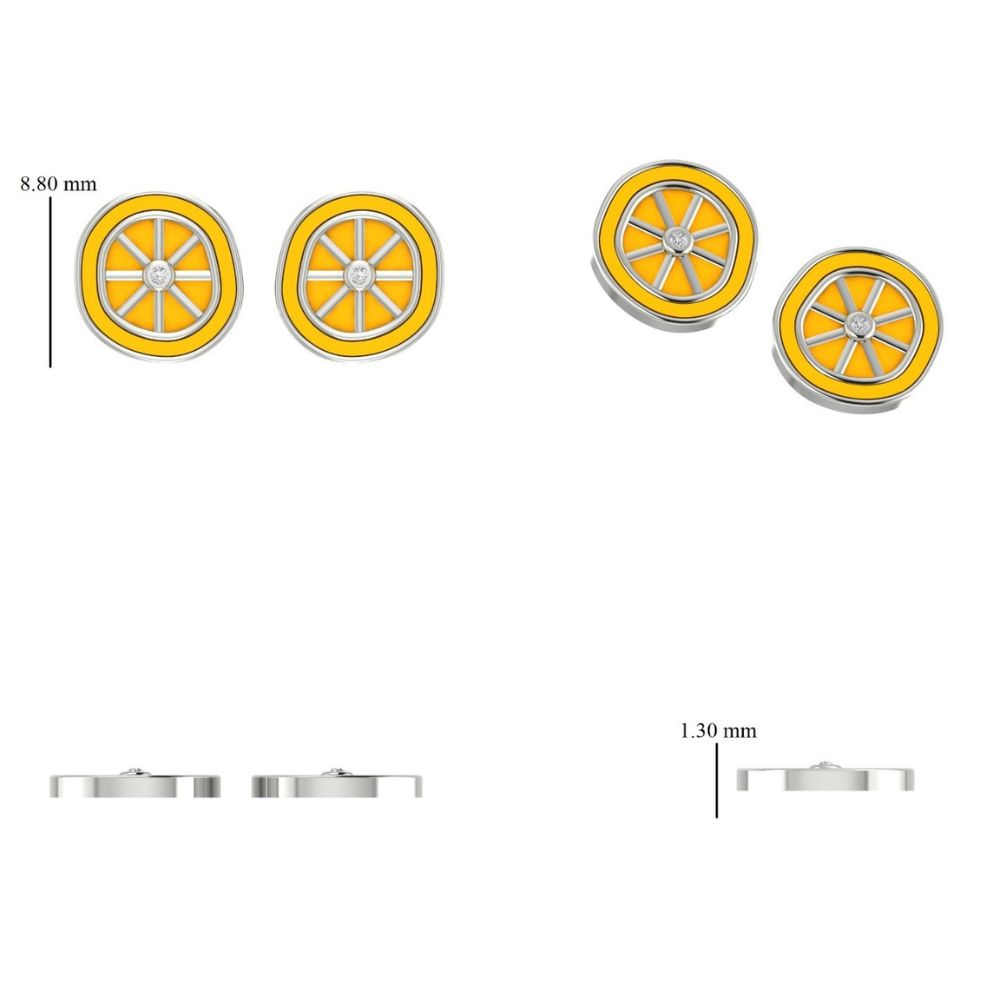 Kids Orange Slice Diamond Earrings