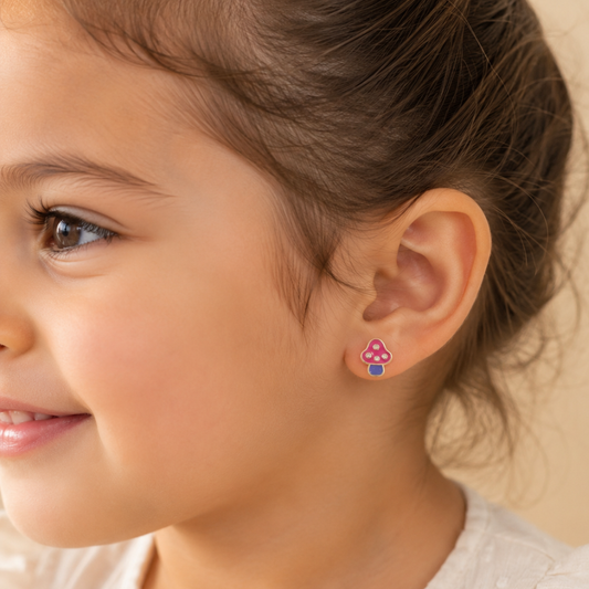 Kids Mushroom Diamond Earrings
