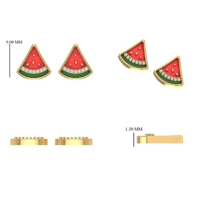 Kids Watermelon Diamond Earrings