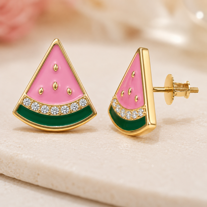 Kids Watermelon Diamond Earrings