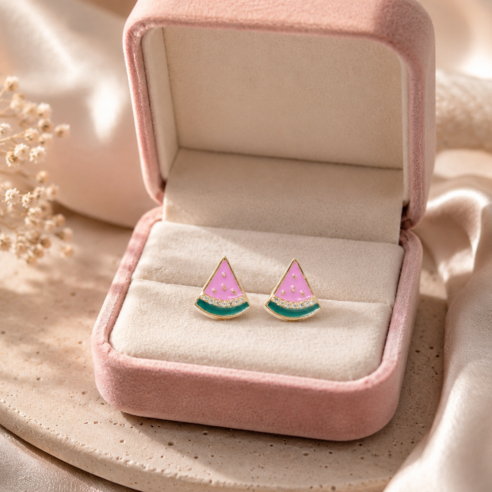 Kids Watermelon Diamond Earrings