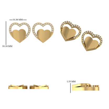 Kids Halo Heart Diamond Earrings