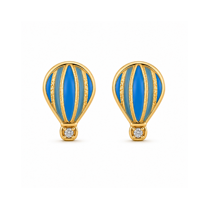 Kids Hot Air Balloon Diamond Earrings