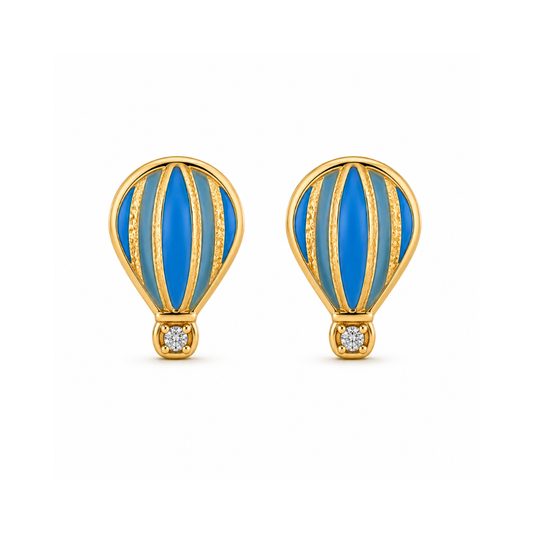Kids Hot Air Balloon Diamond Earrings