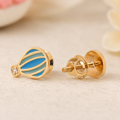 Kids Hot Air Balloon Diamond Earrings