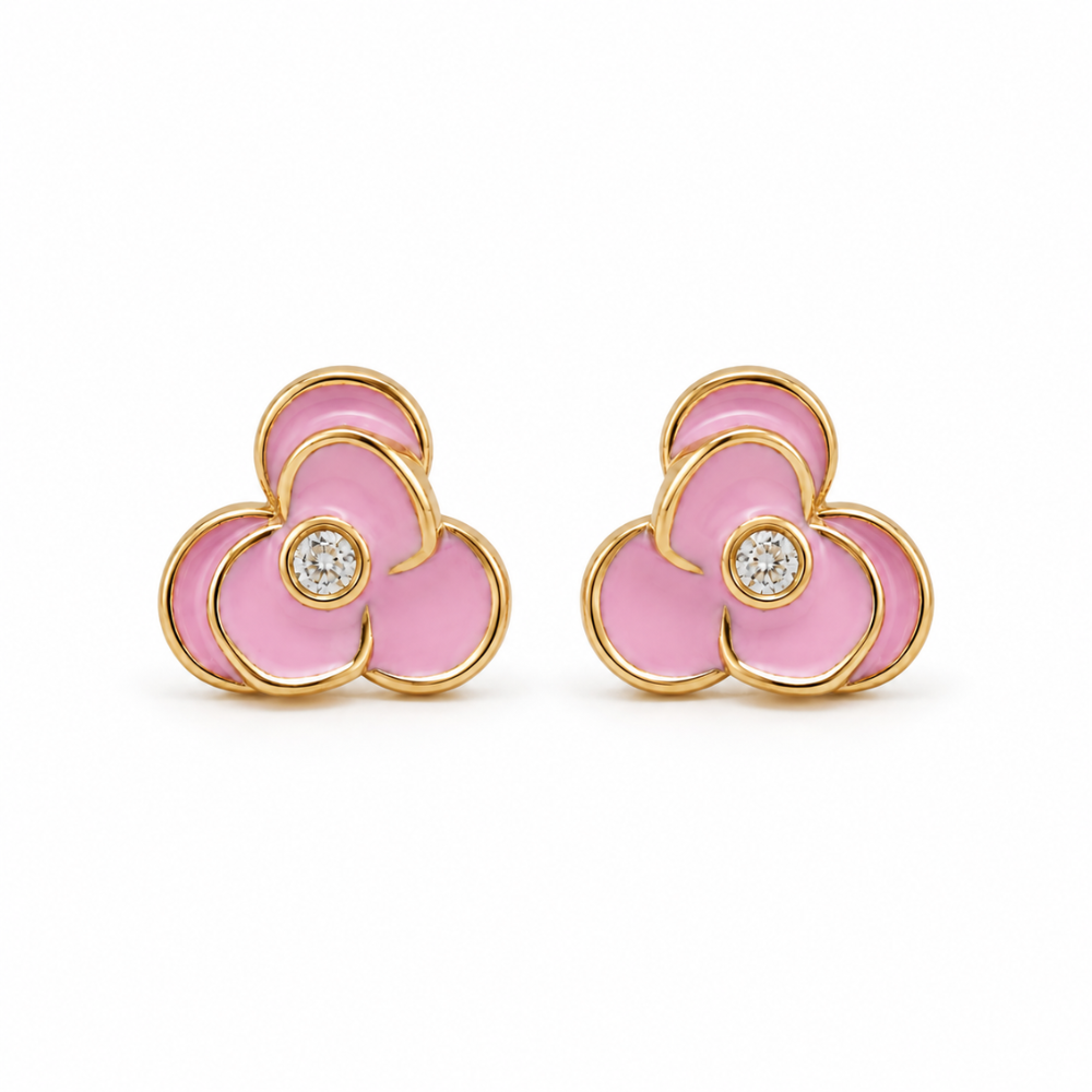 Kids Blooming Flower Diamond Earrings