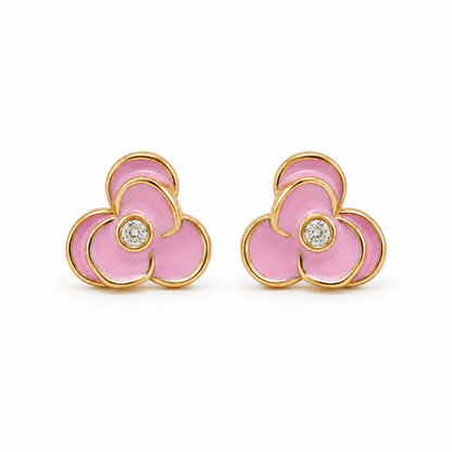 Kids Blooming Flower Diamond Earrings