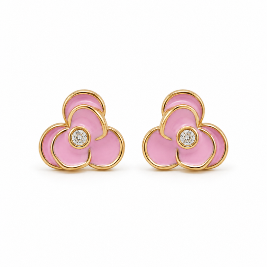 Kids Blooming Flower Diamond Earrings