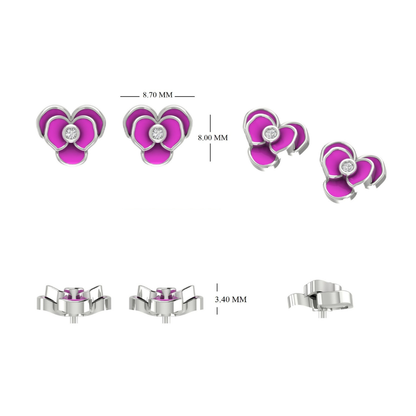 Kids Blooming Flower Diamond Earrings