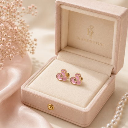 Kids Blooming Flower Diamond Earrings