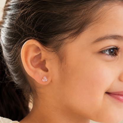 Kids Blooming Flower Diamond Earrings