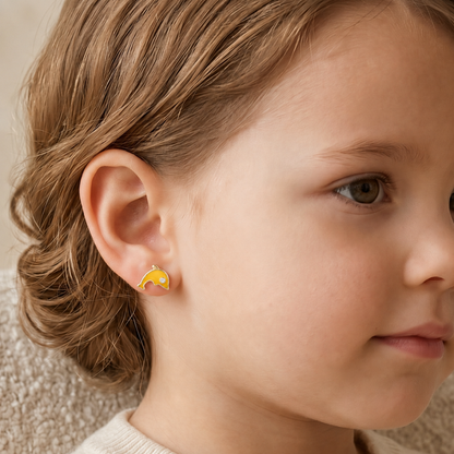 Kids Dolphin Diamond Earrings
