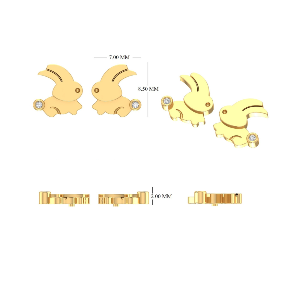 Kids Bunny Diamond Earrings