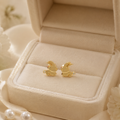 Kids Bunny Diamond Earrings
