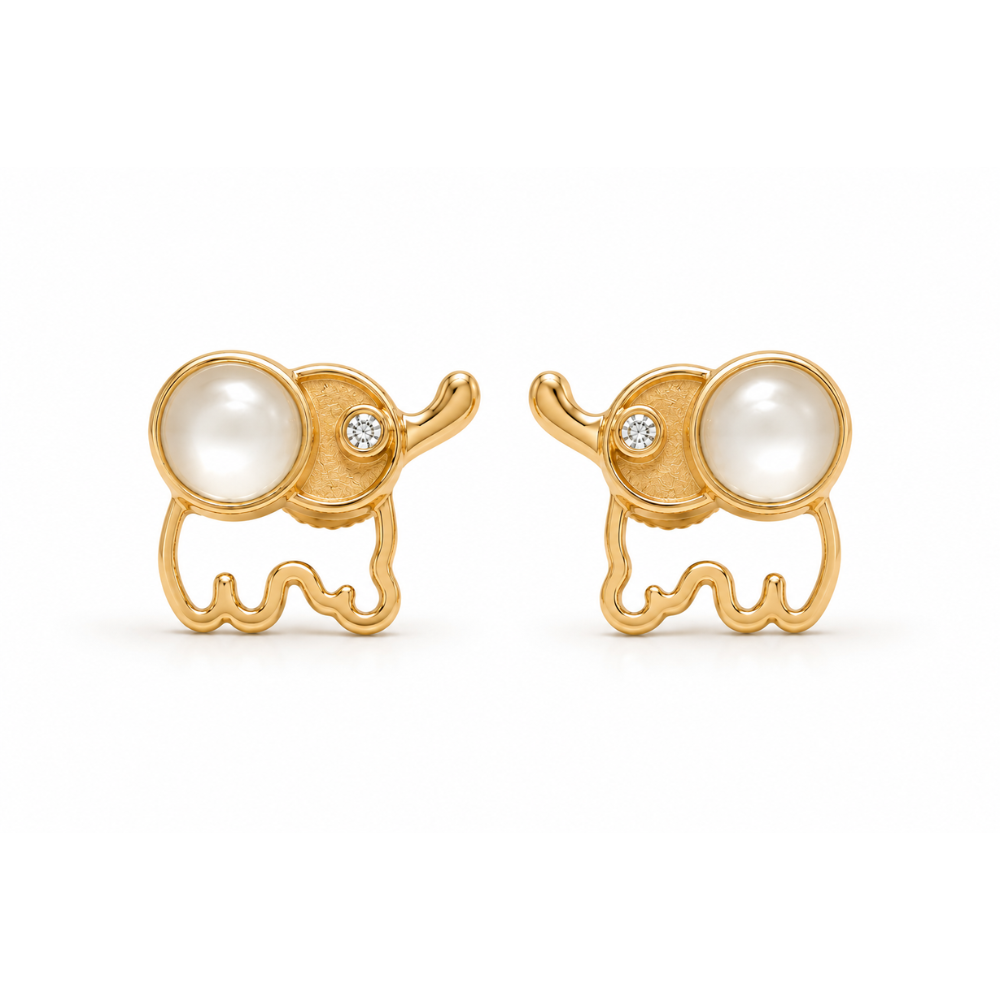 Kids Elephant Diamond Earrings
