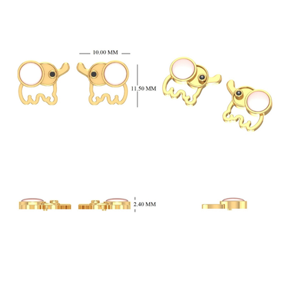 Kids Elephant Diamond Earrings