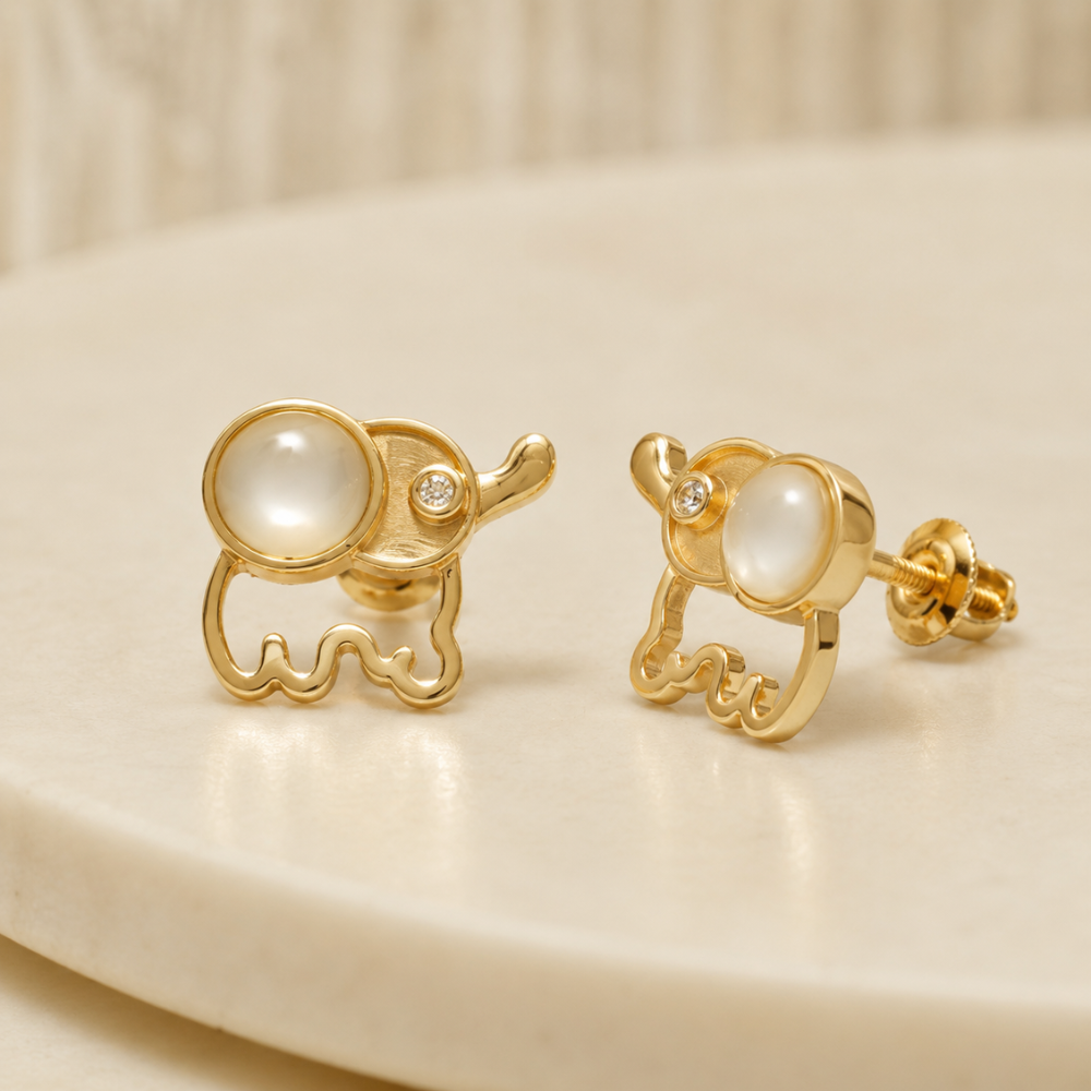 Kids Elephant Diamond Earrings