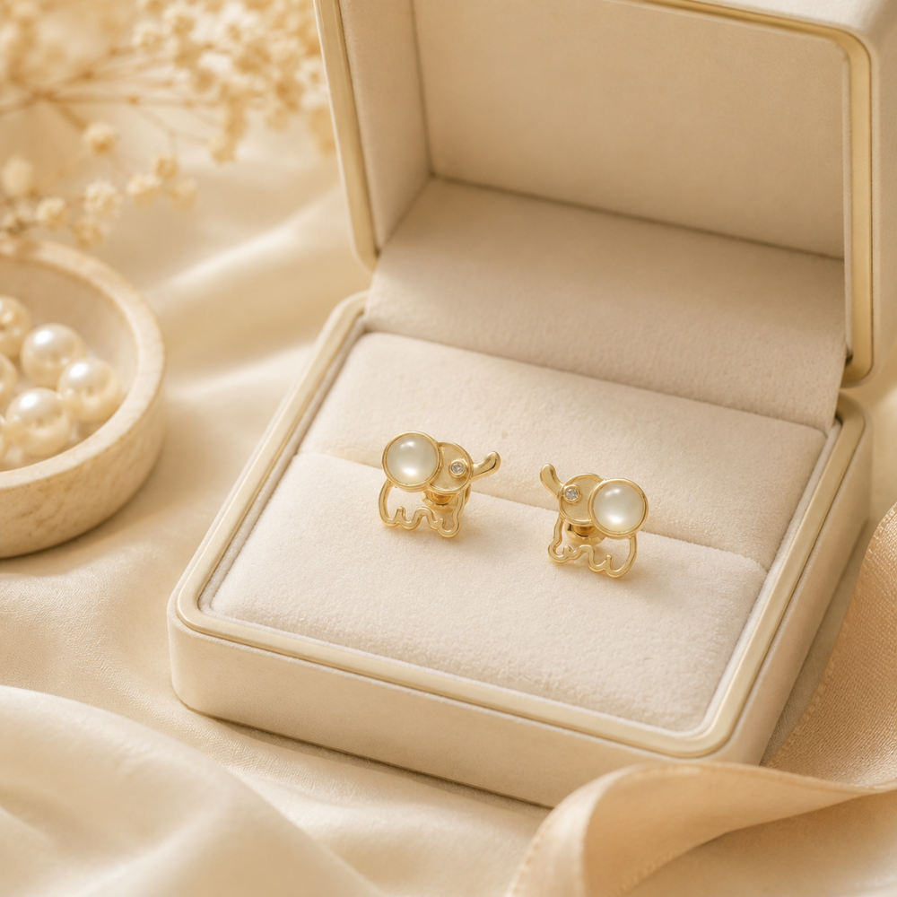 Kids Elephant Diamond Earrings