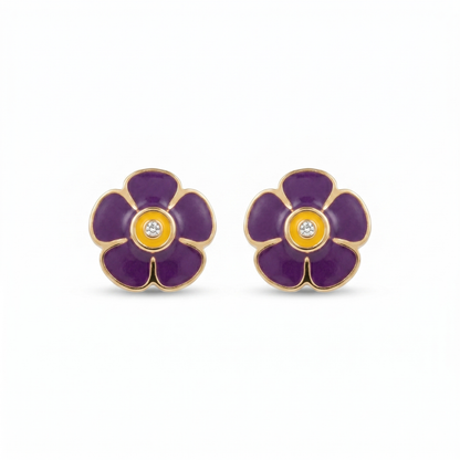Kids Flower Petal Diamond Studs