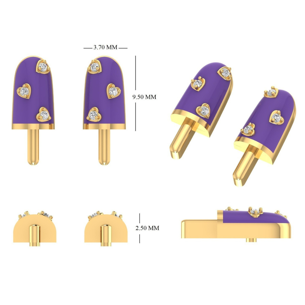 Kids Popsicle Diamond Earrings