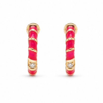 Kids Pink Diamond Hoops
