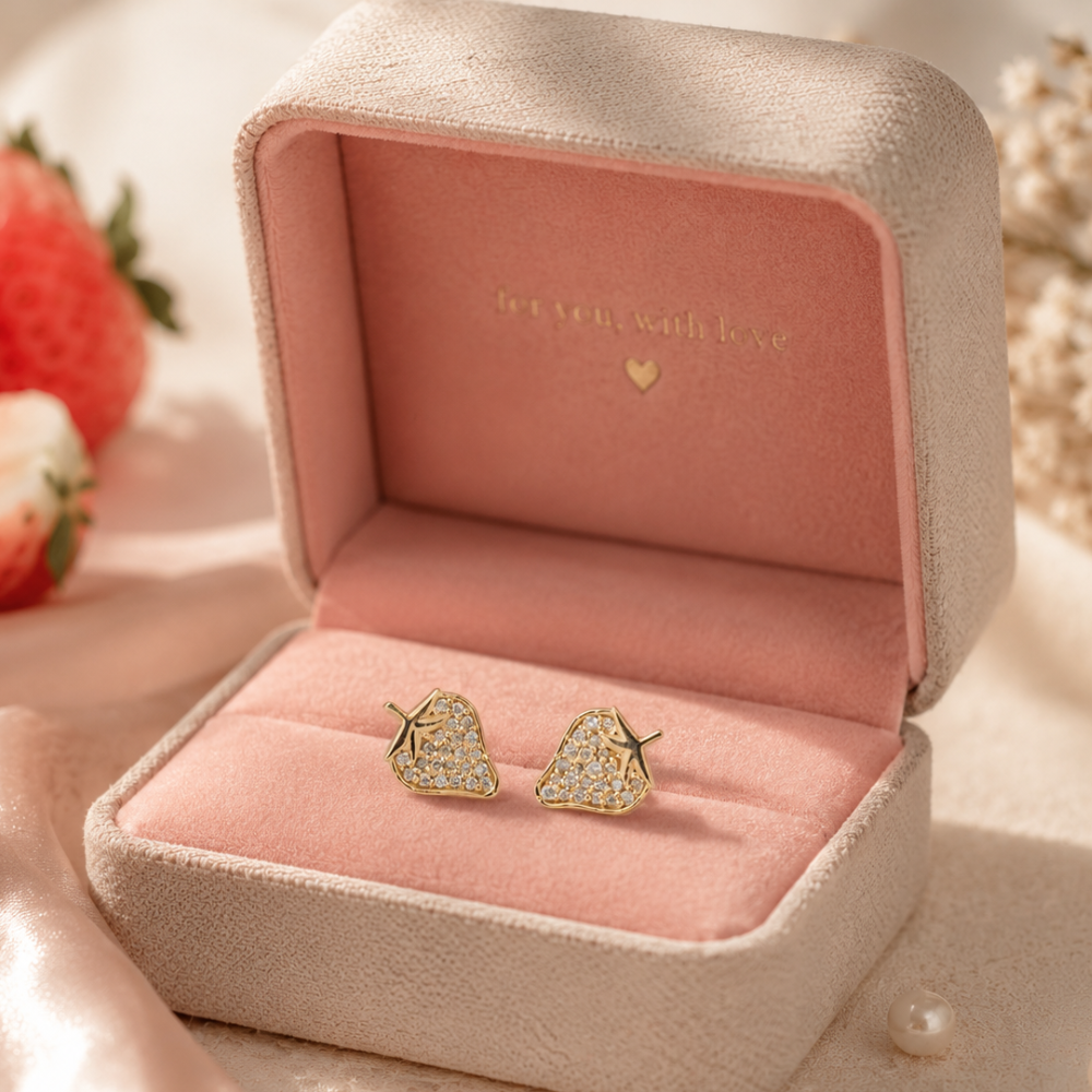 Kids Strawberry Diamond Fruit Studs
