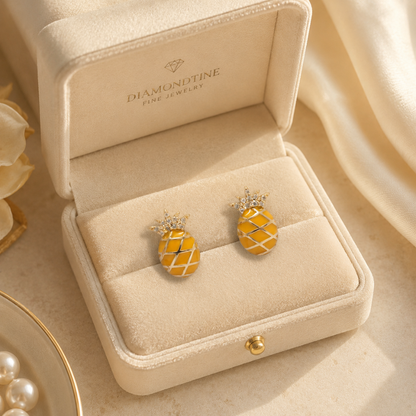 Kids Pineapple Diamond Earrings