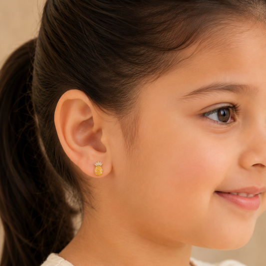 Kids Pineapple Diamond Earrings