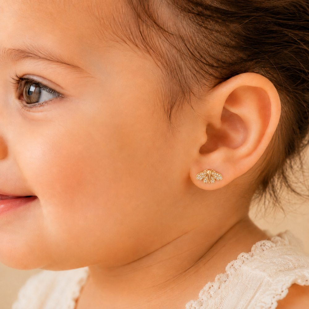 Bee Diamond Kids Earrings