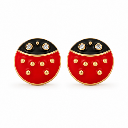 Kids Ladybug Diamond Earrings
