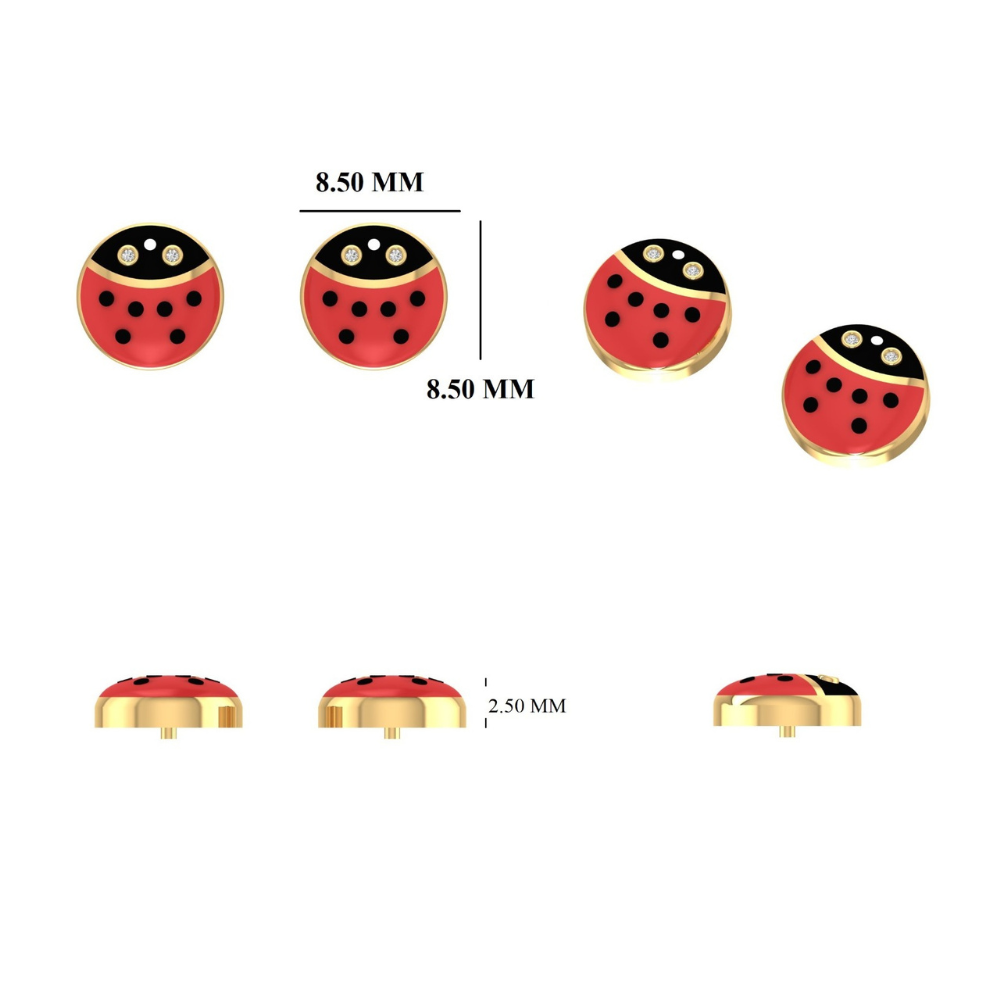 Kids Ladybug Diamond Earrings